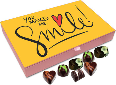 Chocholik Valentines Day Gift Box - You Always Make Me Smile Chocolate Box - 12pc Truffles(144 g)
Chocholik Valentines Day Gift Box - You Always Make Me Smile Chocolate Box - 12pc Truffles(144 g)