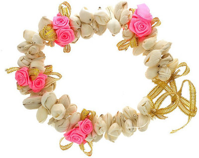 Anuradha Art Jewellery Hair Gajara Bun Clip(Pink, White)