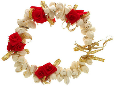 Anuradha Art Jewellery Hair Gajara Bun Clip(Red, White)