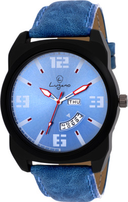 Lugano LG 1121 Exclusive Blue Dial Day & Date Watch - For Men