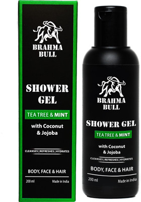 Brahma Bull Tea Tree & Mint Shower Gel (Pack of 2)(400 ml, Pack of 2)
