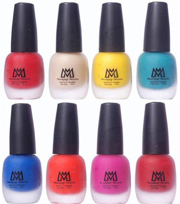 Makeup Mania Premium Nail Polish - Combo of 8 Velvet Matte Nail Paint - (MM# 18-19) Red, Nude, Yellow, Turquoise, Blue, Orange, Maroon, Pink(Pack of 8)
Makeup Mania Premium Nail Polish - Combo of 8 Velvet Matte Nail Paint - (MM# 18-19) Red, Nude, Yellow, Turquoise, Blue, Orange, Maroon, Pink(Pack of 8)