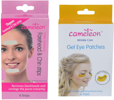 Cameleon combo pack of Wrinkle Care Eye Patches and Deep Cleansing Forehead & Chin Strips(6 ml)
Cameleon combo pack of Wrinkle Care Eye Patches and Deep Cleansing Forehead & Chin Strips(6 ml)