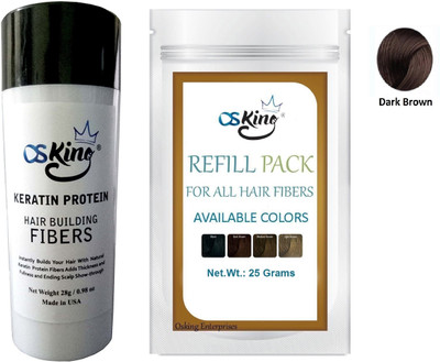 Osking Hair Building Fiber 25 grams Refill + Fiber 28 grams suitable for men and women, Available in Different Size and Colours. (Dark brown)(25 g)
Osking Hair Building Fiber 25 grams Refill + Fiber 28 grams suitable for men and women, Available in Different Size and Colours. (Dark brown)(25 g)