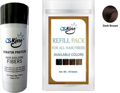 Osking Hair Building Fiber 55 grams Refill + Fiber 28 grams suitable for men and women, Available in Different Size and Colours. (Dark brown)(55 g)
Osking Hair Building Fiber 55 grams Refill + Fiber 28 grams suitable for men and women, Available in Different Size and Colours. (Dark brown)(55 g)