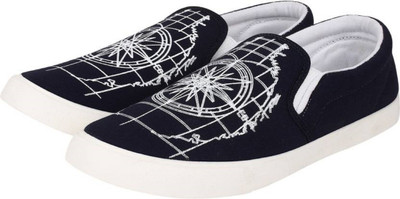 Hotstyle Printed Loafers For Men(Blue, White