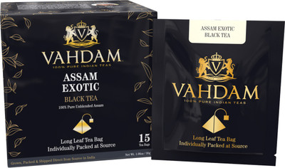 Vahdam Assam Black Tea - 15 Pyramid Tea Bags, Long Leaf Assam Tea Bags - Rich & Malty - Breakfast Tea Bags, FTGFOP1 Grade, 100% Certified Pure Unblended Assam Tea Loose Leaf Unflavoured Black Tea Bags(15 Bags, Box)
Vahdam Assam Black Tea - 15 Pyramid Tea Bags, Long Leaf Assam Tea Bags - Rich & Malty - Breakfast Tea Bags, FTGFOP1 Grade, 100% Certified Pure Unblended Assam Tea Loose Leaf Unflavoured Black Tea Bags(15 Bags, Box)