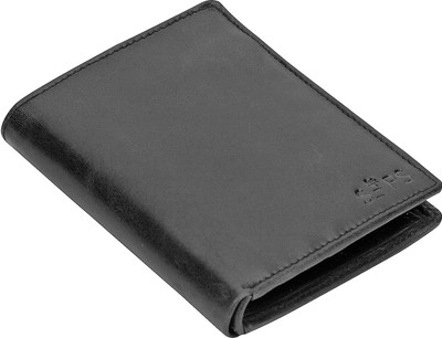 Da STEPS Men Black Genuine Leather Wallet(6 Card Slots)