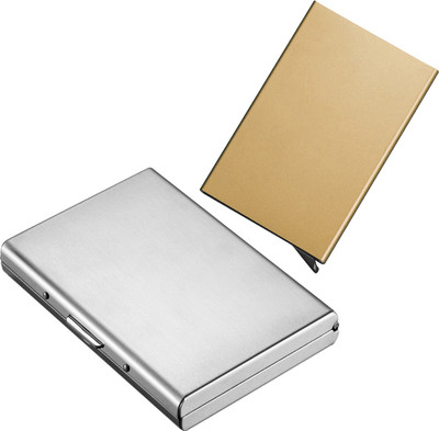 Stealodeal Gold Automatic Pop-Up RFID Case With Silver Debit Cards Keeping 8 Card Holder(Set of 2, Gold, Silver)
Stealodeal Gold Automatic Pop-Up RFID Case With Silver Debit Cards Keeping 8 Card Holder(Set of 2, Gold, Silver)