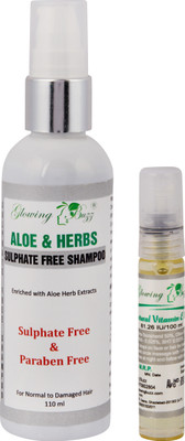 Glowing Buzz Combo of Aloe & Herbs Sulphate Free Shampoo and Vitamin-e Oil(Set of 1)
Glowing Buzz Combo of Aloe & Herbs Sulphate Free Shampoo and Vitamin-e Oil(Set of 1)