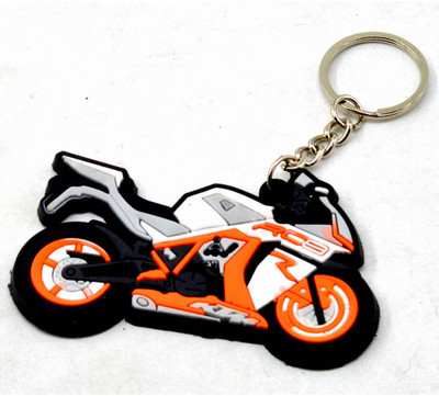 Faynci Premium Quality Silicone KTM RC8 Orange White Bike Shape Logo Key Chain for Bike Lover Key Chain