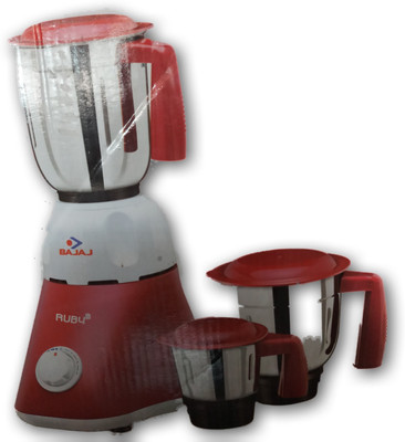Bajaj 410190 500 W Mixer Grinder(white/ red, 3 Jars)