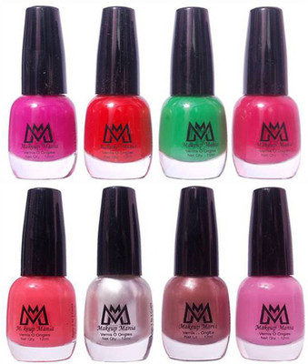 Makeup Mania Premium Nail Polish - Combo of 8 Trendy Nail Paint Set- (MM# 23-27) Pink, Red, Green, Light Pink, Brown, Silver, Peach(Pack of 8)
Makeup Mania Premium Nail Polish - Combo of 8 Trendy Nail Paint Set- (MM# 23-27) Pink, Red, Green, Light Pink, Brown, Silver, Peach(Pack of 8)