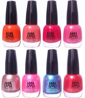 Makeup Mania Premium Nail Polish - Combo of 8 Trendy Nail Paint Set- (MM# 25-29) Orange, Pink, Dark Pink, Pearl Silver, Shiny Pink Blue Red(Pack of 8)
Makeup Mania Premium Nail Polish - Combo of 8 Trendy Nail Paint Set- (MM# 25-29) Orange, Pink, Dark Pink, Pearl Silver, Shiny Pink Blue Red(Pack of 8)