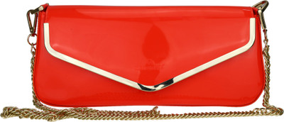 ZEVORA Women Evening/Party Orange PU Sling Bag