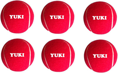 YUKI 6 PIECES RED CRICKET TENNIS BALLS Tennis Ball(Pack of 6, Red)