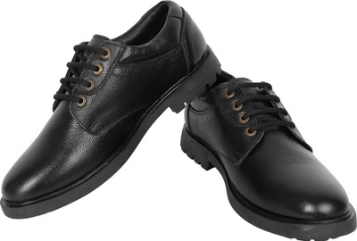 Vincenzo Genuine Leather Lace-Up Shoes/Boot Derby For Men(Black