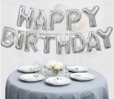 AMFIN Printed Happy Birthday Letter Foil Silver Balloon With Air Pump Birthday Balloon(Silver, Pack of 13)
AMFIN Printed Happy Birthday Letter Foil Silver Balloon With Air Pump Birthday Balloon(Silver, Pack of 13)