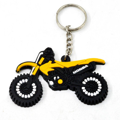 Faynci Honda Bike Logo Synthetic PVC soft Yellow/Black/White Key Chain Key Chain