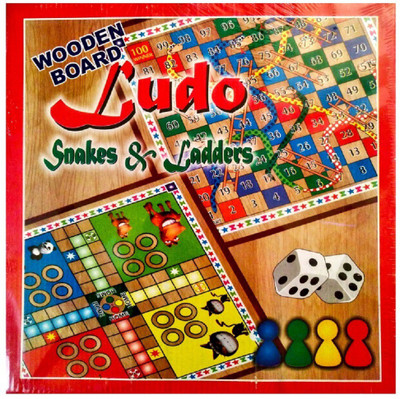 Nici Wooden LUDO Snakes & Ladder(Multicolor)