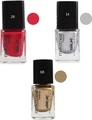 Makeover Professional Nail Paint Combo (Rosewood-Pink-28 , Hot-Silk-Silver-14 , Sparking-Golden-68) Multi(Pack of 3)
Makeover Professional Nail Paint Combo (Rosewood-Pink-28 , Hot-Silk-Silver-14 , Sparking-Golden-68) Multi(Pack of 3)