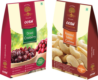 Oosh Premium Whole Dried Cranberries 250g & Roasted Salted Cashewnut 250g | Premium Dry Fruit Combo Cranberries, Cashews(500 g, Box)
Oosh Premium Whole Dried Cranberries 250g & Roasted Salted Cashewnut 250g | Premium Dry Fruit Combo Cranberries, Cashews(500 g, Box)