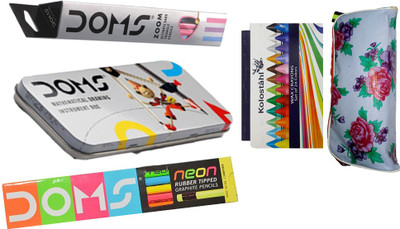 NATARAJ ZOOM PENCIL+NEON RUBBER+GEOMETRY BOX+KOLOSTAHL 24 CRAYONS+1 POUCH Pencil(Set of 5, Multicolor)
NATARAJ ZOOM PENCIL+NEON RUBBER+GEOMETRY BOX+KOLOSTAHL 24 CRAYONS+1 POUCH Pencil(Set of 5, Multicolor)