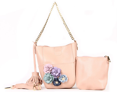 Norman Todd Women Evening/Party Pink PU Hand-held Bag