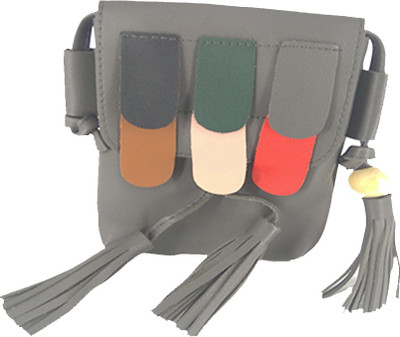 BAEnagari Women Casual Grey PU Sling Bag