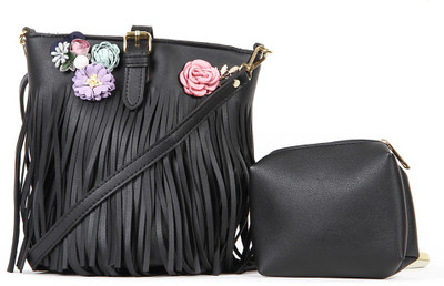 Norman Todd Women Casual Black PU Sling Bag