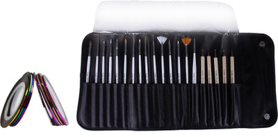Looks United 15 Nail Art Brush, 5 Dotting Tool, 10 Striping Tape Roll With Carry Case ( Pack of 30)(Multi)
Looks United 15 Nail Art Brush, 5 Dotting Tool, 10 Striping Tape Roll With Carry Case ( Pack of 30)(Multi)