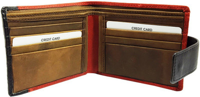 AZOON WORLD Men Brown Genuine Leather Wallet(9 Card Slots)