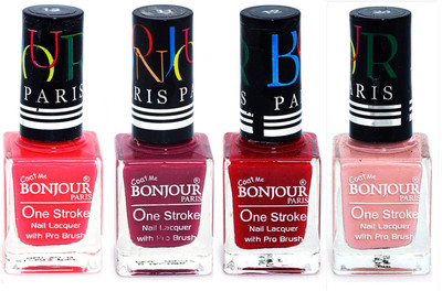 Bonjour Paris Ultra-long-wear formula High Shine Nail Polish 161 Pink, Mauve, Red, Nude(Pack of 4)
Bonjour Paris Ultra-long-wear formula High Shine Nail Polish 161 Pink, Mauve, Red, Nude(Pack of 4)