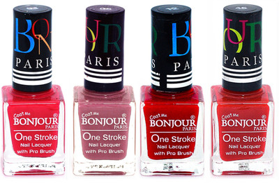 Bonjour Paris Ultra-long-wear formula High Shine Nail Polish 103 Pink, Mauve, Red, Red(Pack of 4)
Bonjour Paris Ultra-long-wear formula High Shine Nail Polish 103 Pink, Mauve, Red, Red(Pack of 4)