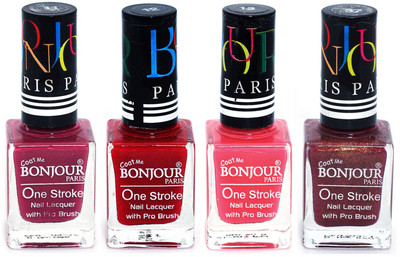 Bonjour Paris Ultra-long-wear formula High Shine Nail Polish 187 Mauve, Red, Light Pink, Coffee(Pack of 4)
Bonjour Paris Ultra-long-wear formula High Shine Nail Polish 187 Mauve, Red, Light Pink, Coffee(Pack of 4)