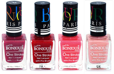 Bonjour Paris Ultra-long-wear formula High Shine Nail Polish 182 Mauve, Red, Light Pink, Nude(Pack of 4)
Bonjour Paris Ultra-long-wear formula High Shine Nail Polish 182 Mauve, Red, Light Pink, Nude(Pack of 4)