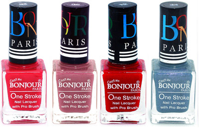Bonjour Paris Ultra-long-wear formula High Shine Nail Polish 100 Pink, Mauve, Red, Sky Blue(Pack of 4)
Bonjour Paris Ultra-long-wear formula High Shine Nail Polish 100 Pink, Mauve, Red, Sky Blue(Pack of 4)