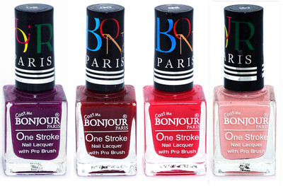 Bonjour Paris Ultra-long-wear formula High Shine Nail Polish 41 Plum, Dark Red, Pink, Nude(Pack of 4)
Bonjour Paris Ultra-long-wear formula High Shine Nail Polish 41 Plum, Dark Red, Pink, Nude(Pack of 4)
