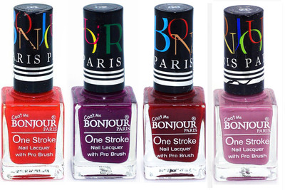 Bonjour Paris Ultra-long-wear formula High Shine Nail Polish 15 Red, Plum, Dark Red, Light Purple(Pack of 4)
Bonjour Paris Ultra-long-wear formula High Shine Nail Polish 15 Red, Plum, Dark Red, Light Purple(Pack of 4)