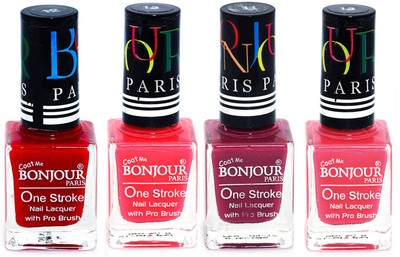 Bonjour Paris Ultra-long-wear formula High Shine Nail Polish 132 Red, Pink, Mauve, Light Pink(Pack of 4)
Bonjour Paris Ultra-long-wear formula High Shine Nail Polish 132 Red, Pink, Mauve, Light Pink(Pack of 4)
