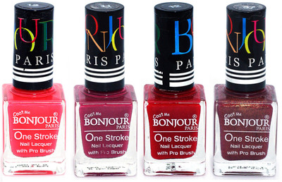 Bonjour Paris Ultra-long-wear formula High Shine Nail Polish 166 Pink, Mauve, Red, Coffee(Pack of 4)
Bonjour Paris Ultra-long-wear formula High Shine Nail Polish 166 Pink, Mauve, Red, Coffee(Pack of 4)