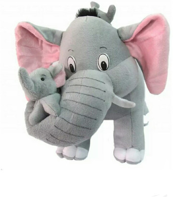 Jyoti Elephant Soft toys With Two Baby - 40 cm(Grey)
