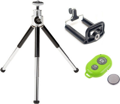 ReTrack Adjustable Mini Mobile Phone Camera Stand With Bracket and Bluetooth Shutter Tripod(Black, Green, Supports Up to 500 g)
ReTrack Adjustable Mini Mobile Phone Camera Stand With Bracket and Bluetooth Shutter Tripod(Black, Green, Supports Up to 500 g)
