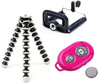 ReTrack Adjustable Mini Octopus Gorila Mobile Phone Camera Stand With Bracket And Bluetooth Shutter Tripod(Black, Pink, Supports Up to 500 g)
ReTrack Adjustable Mini Octopus Gorila Mobile Phone Camera Stand With Bracket And Bluetooth Shutter Tripod(Black, Pink, Supports Up to 500 g)
