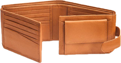Toughstance Men Tan Genuine Leather Wallet(21 Card Slots)