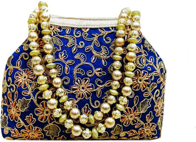 Craftbazaar Party Blue Clutch