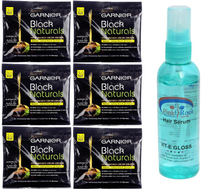 Garnier Black Naturals 3.0 Brown Black, Pink Root Hair Serum(Set of 7)