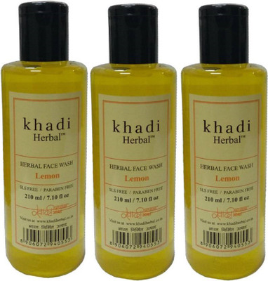 Khadi Herbal LEMON FACE WASH WITH SLS/PARABEN FREE Face Wash(630 ml)
