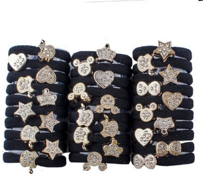 Fully Trendy With Good Hair Grips For Girls And Women Rubber Band(Black)