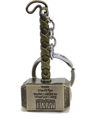 adinfinitum Thor Hammer miniature key chain premium quality (Gold) Key Chain